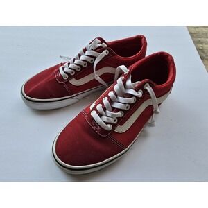 Vans Old Skool Red & White Sneakers – Size 8.5 Men Classic Skate Style